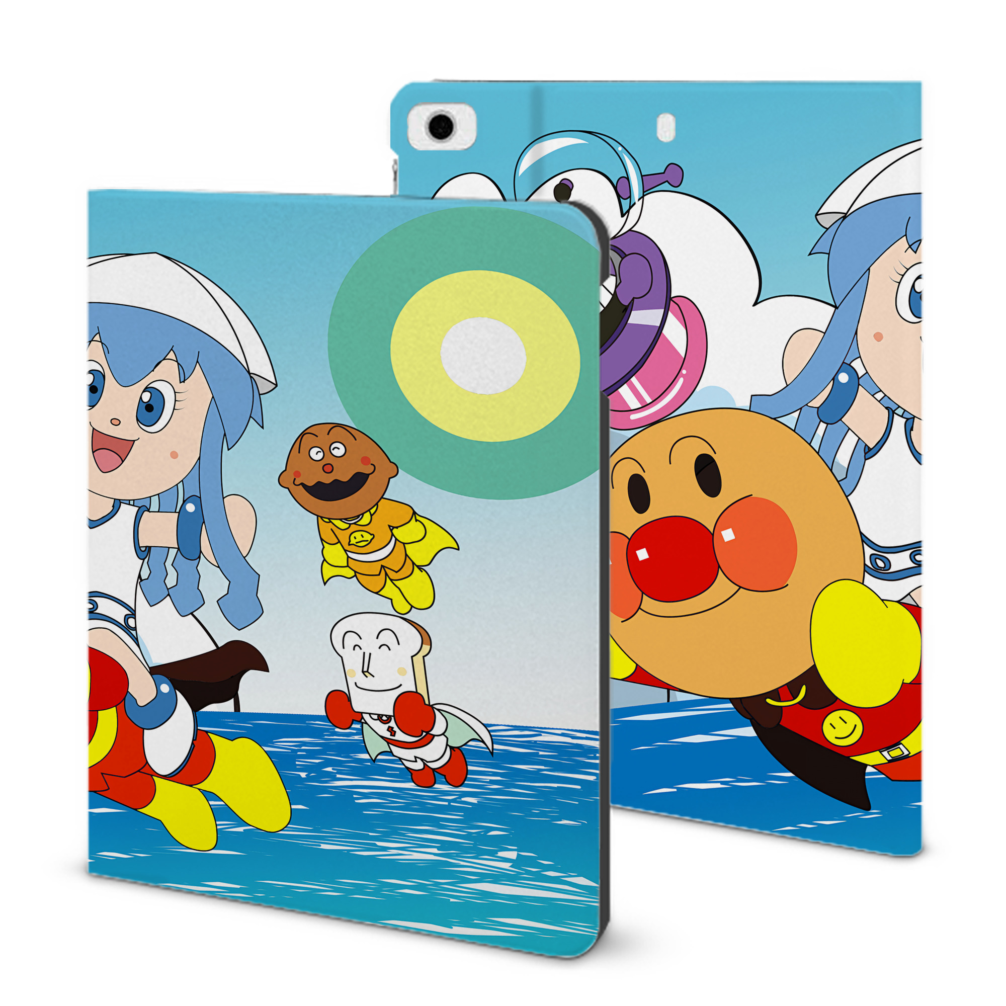 （画像用） アンパンマン Anpanman IPad ケース ブック型 PUレザー TPU 耐衝撃 軽量 薄型 ペン収納なし 全面保護 IPad 各モデル対応